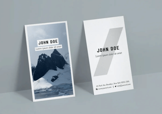 печать вертикальных визиток размер визитки