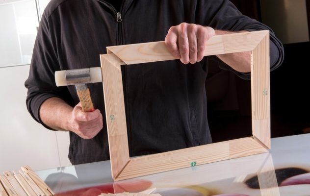 сборка подрамника для натяжки фотохолста