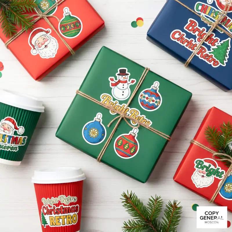 Набор стикеров Новый год Копи Дженерал новогодние наклейки