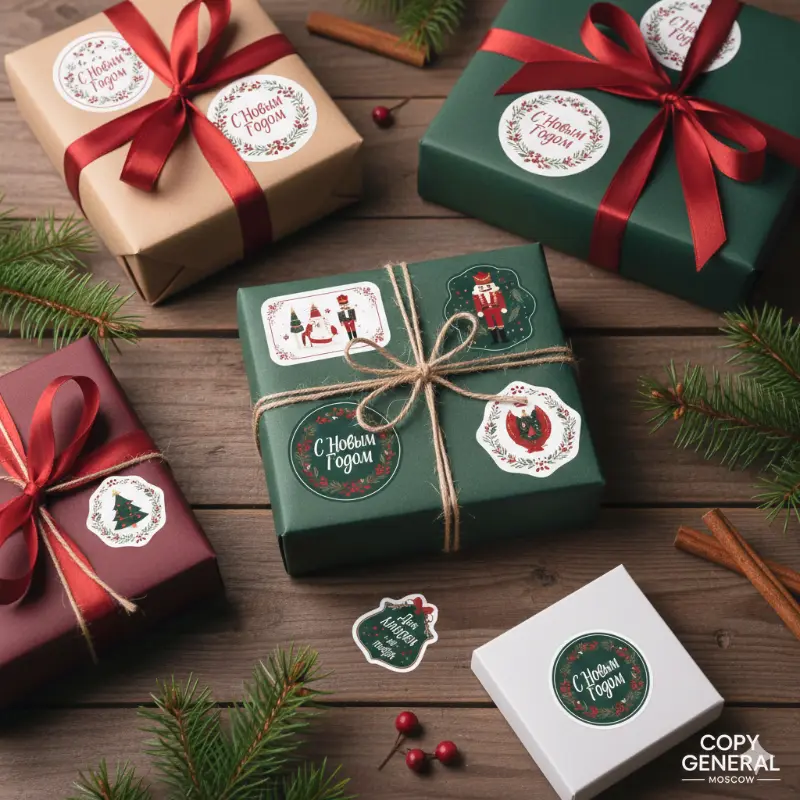 Набор новогодних стикеров традиции Копидженерал